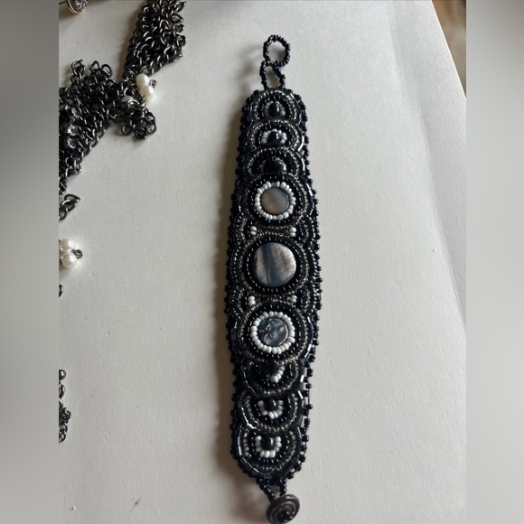 Vintage Jewelry Set~ Steampunk~Mixed Metals~Rhinestones~Pearls - Picture 10 of 13